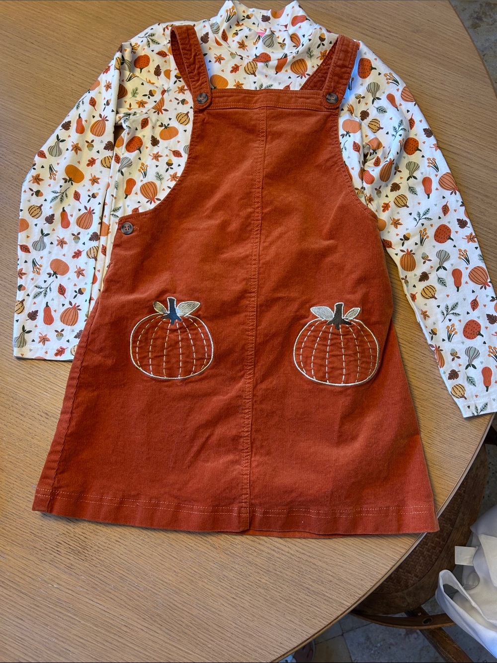 Isaac Mizrahi Girls 8 Pumpkin Dress romper with Pumpkin Patch Top